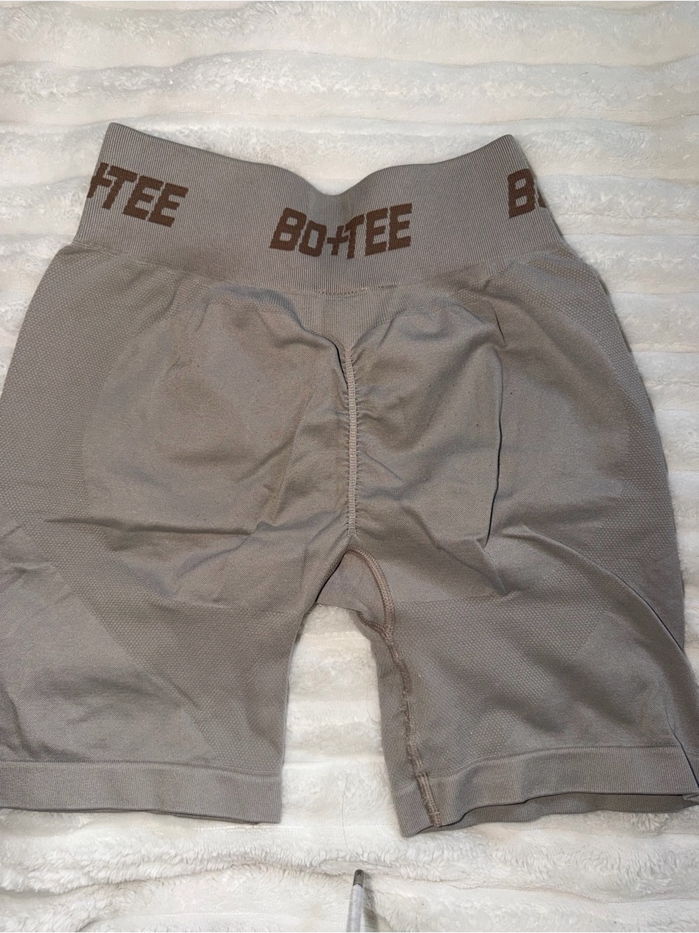 Bo+Tee Women's Athletic Bike Shorts in Beige
